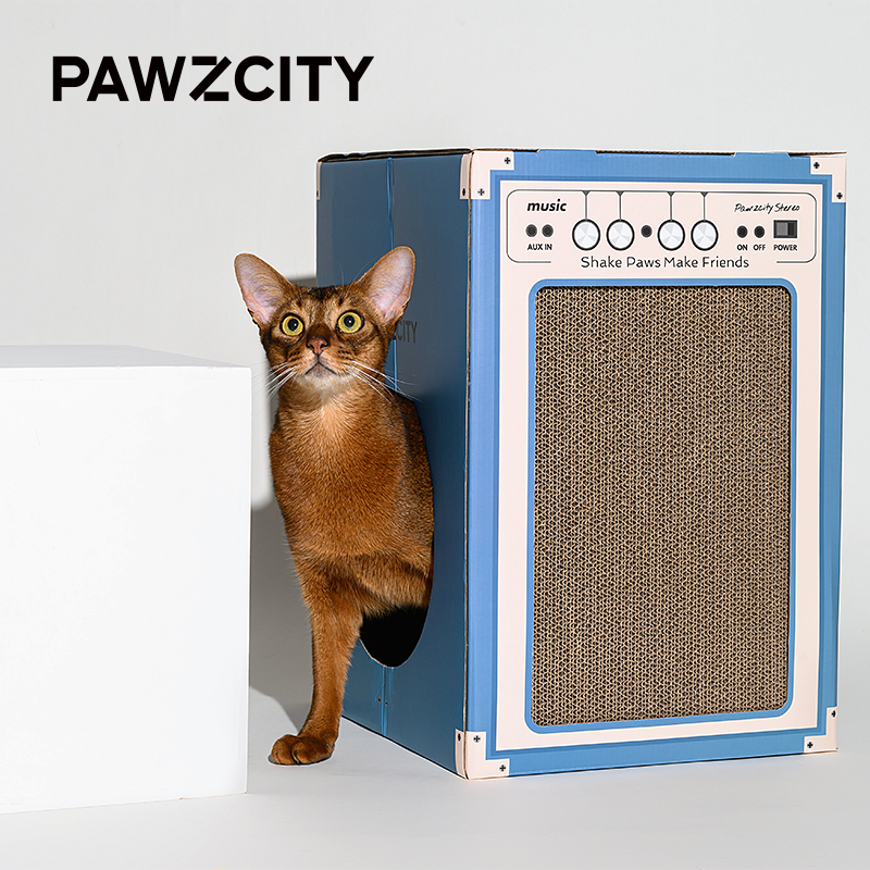 PAWZCITY Vintage Speaker Cat Scratching House - B