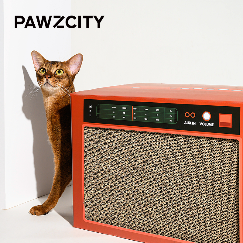 PAWZCITY Vintage Speaker Cat Scratching House - B