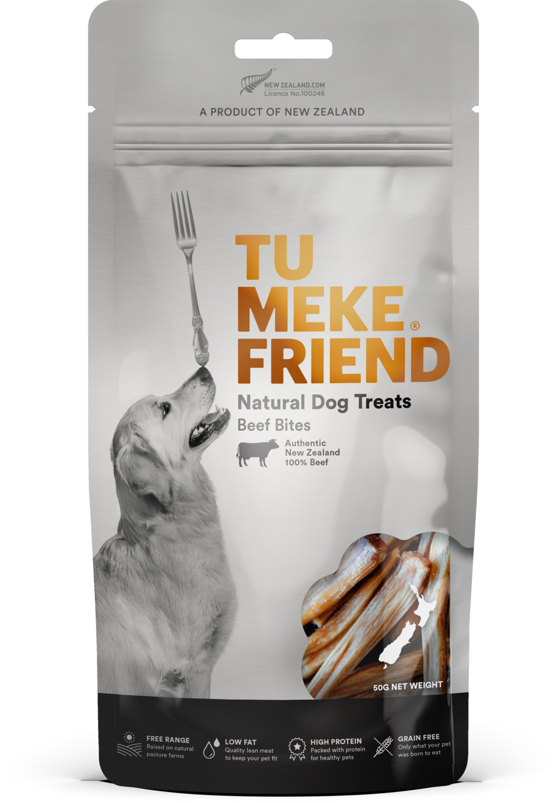 TU MEKE FRIEND Air-Dried Natural Dog Treats Beef Bites 50G