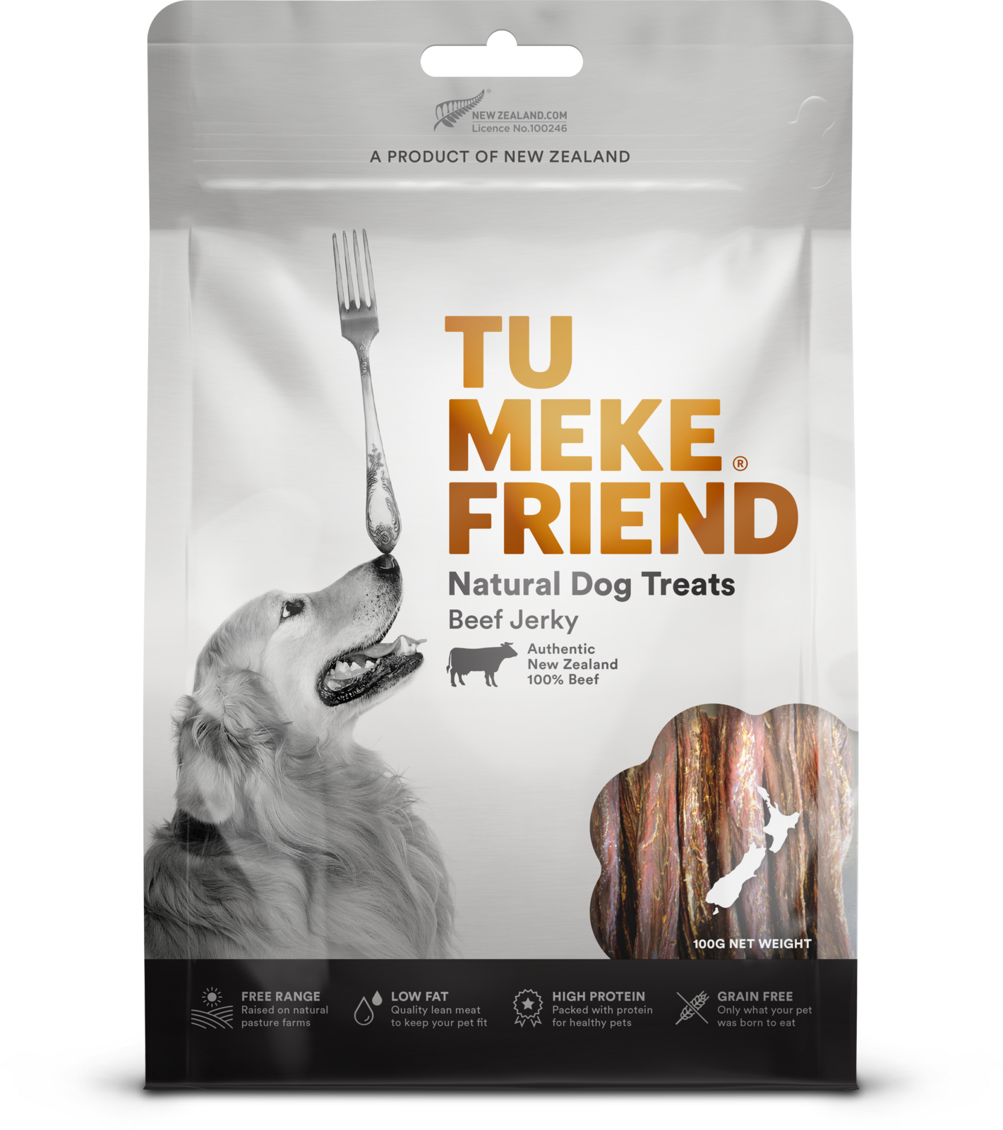 TU MEKE FRIEND Air-Dried Natural Dog Treats Beef Jerky 100G