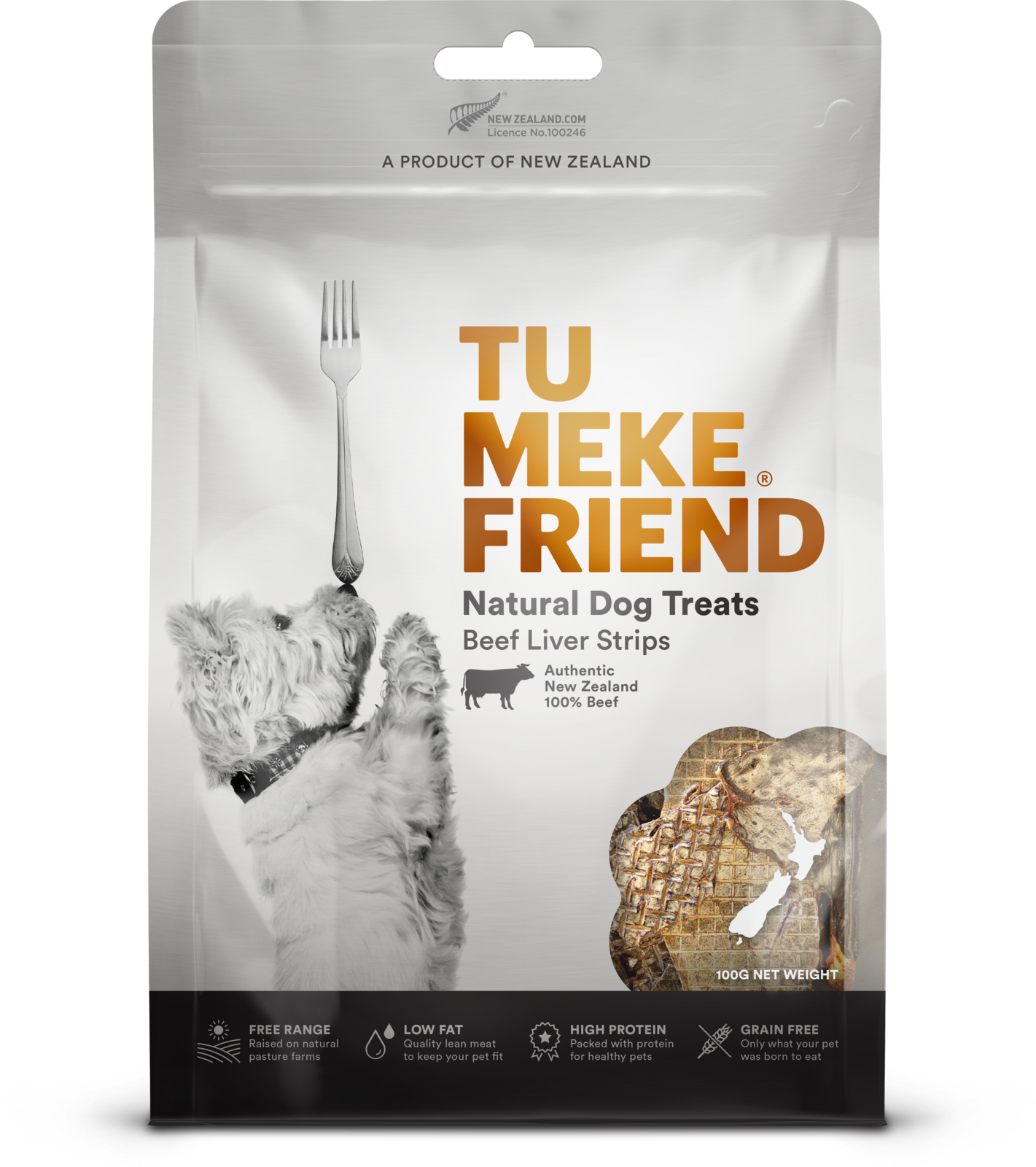 TU MEKE FRIEND Air-Dried Natural Dog Treats Beef Liver Strips 100G