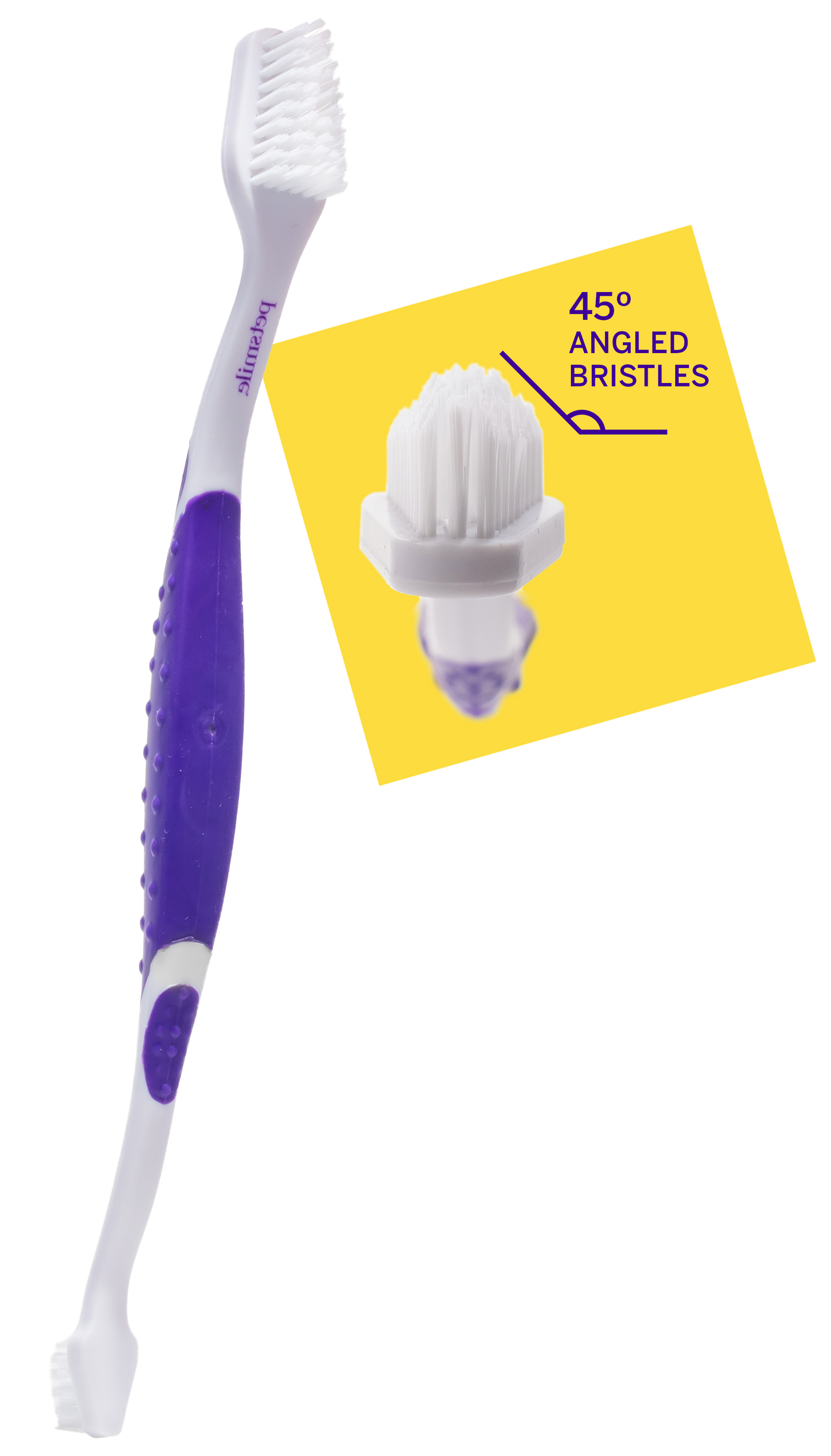 PETSMILE Professional Pet Toothbrush - Patented 45° Dual-Ended Brush Head