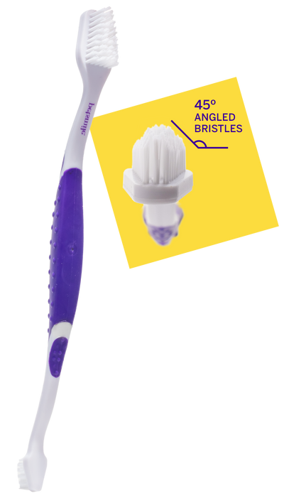 PETSMILE Professional Pet Toothbrush - Patented 45° Dual-Ended Brush Head