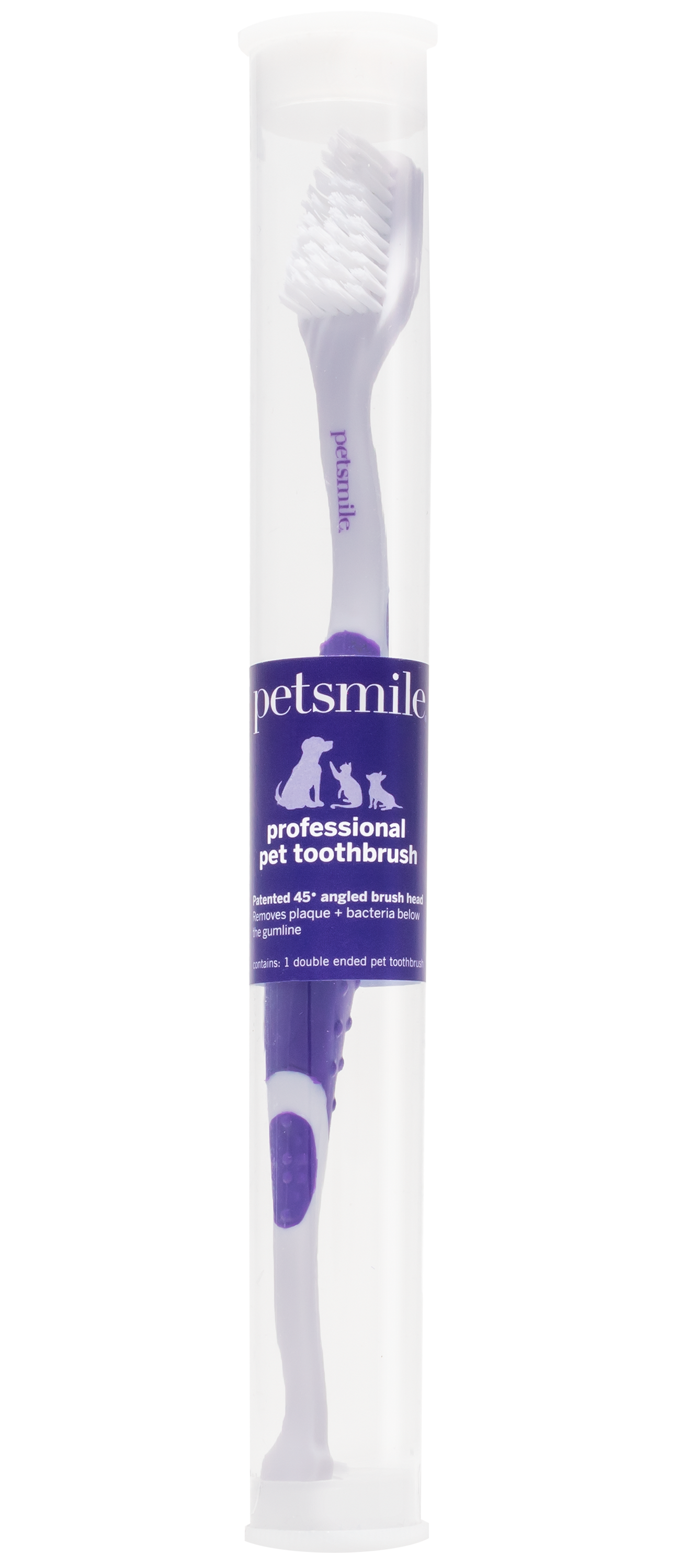 PETSMILE Professional Pet Toothbrush - Patented 45° Dual-Ended Brush Head